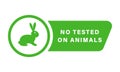 Not Animal Testing Symbol. Not Experiment on Rabbit Silhouette Badge. No Tested on Animals in Laboratory, Cruelty Free