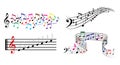 Set of musical annotations or music note elements concept. Royalty Free Stock Photo