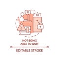 Not being able to quit terracotta concept icon Royalty Free Stock Photo