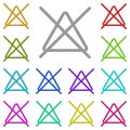 Not bleach multi color icon. Simple thin line, outline vector of laundry icons for ui and ux, website or mobile application