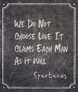 Not choose love Spartacus quote Royalty Free Stock Photo