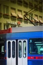 Tram in Central Bern, Switzerland.