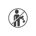 Not Dispose of rubbish vector icon Royalty Free Stock Photo