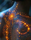 Futuristic Bioluminescent Circuit Pattern on Skin Royalty Free Stock Photo