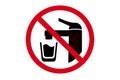 Not drinkable water prohibition sign. Please do not drink water icon