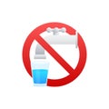 Not drinkable water sign. Prohibition sign. Vector stock illustration. Royalty Free Stock Photo