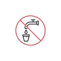 Not drinking water sign on white background Royalty Free Stock Photo