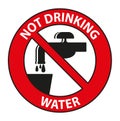 Not Drinking Water Symbol sign isolated on white background Royalty Free Stock Photo