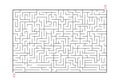 Not so easy Rectangle labyrinth with entry and exit. Line maze game. Hard -Medium complexity. Kids maze puzzle, vector