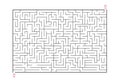 Not so easy Rectangle labyrinth with entry and exit. Line maze game. Hard -Medium complexity. Kids maze puzzle, vector