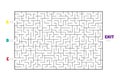 Not so easy Rectangle labyrinth with three entries A B C and One exit only one solution. Line maze game. Hard -Medium complexity