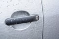 Frozen car door handle Royalty Free Stock Photo