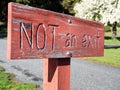 Not an exit sign on a parking lot Royalty Free Stock Photo