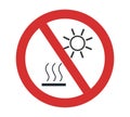 Not Expose to Direct Sunlight or Hot Surface Symbol