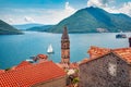 Not far from the famous city of Kotor is a small town of Perast. Splendid morning scene of Kotor Bay, Montenegro, Europe. Travelin Royalty Free Stock Photo