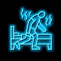 not feeling well-rested after night sleep neon glow icon illustration