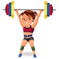 Not female professions, Strong muscular woman Weightlifting in sprt sports suit bikini and bra lifting barbell, a strong