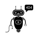 Not found error chatbot glyph icon