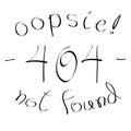 404 not found error hand written sign / message, vector illustration Royalty Free Stock Photo