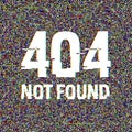 404 Not Found glitch text. Anaglyph 3D effect. Technological retro background. Disconnected web, network failure message