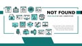 Not Found Web Page Landing Header Vector Royalty Free Stock Photo