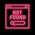 not found web page neon glow icon illustration Royalty Free Stock Photo