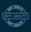 Not Guilty. Glowing round badge. Royalty Free Stock Photo