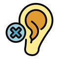 Not hear handicapped icon color outline vector