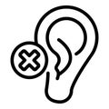 Not hear handicapped icon, outline style