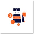 Not impulsive shopping glyph icon