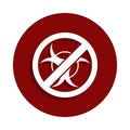 not infected, prohibited sign icon in badge style. One of Decline collection icon can be used for UI, UX