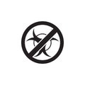 Not infected, prohibited sign icon