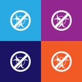 not infected, prohibited sign illustration icon on multicolored background