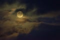 Magical moon in a dark night. Great for spiritual dark dreams. An eye of the universe on the silence of earth night Royalty Free Stock Photo