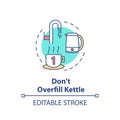 Not overfill kettle concept icon