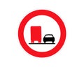 Not overtaken truck car road sign isolated vector design Royalty Free Stock Photo