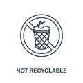 Not Recyclable icon. Simple illustration from recycling collection. Creative Not Recyclable icon for web design