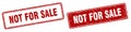 Not for sale stamp set. not for sale square grunge sign Royalty Free Stock Photo
