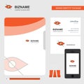 Not seen Business Logo, File Cover Visiting Card and Mobile App Design. Vector Illustration