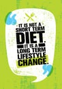 It Is Not Short Time Diet. It Is A Long Term Lifestyle Change. Nutrition Motivation Quote Royalty Free Stock Photo