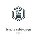 Is not a subset sign outline vector icon. Thin line black is not a subset sign icon, flat vector simple element illustration from Royalty Free Stock Photo