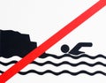 Not swimming sign Royalty Free Stock Photo