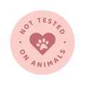 Not tested on animals circle colorful vector label