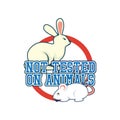 Not tested on animals, cruelty free, no animal testing logo for doctor or clinic