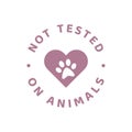 Not tested on animals label Royalty Free Stock Photo