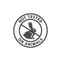 Not tested on animals round vector label stamp