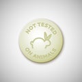 Not tested on animals, vector round banner, vegan product