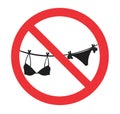 Not to dry under wear sign vector on circle shape