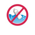 Not to throw plastic bottles in the sea. sign vector image