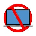Not use laptop sign Royalty Free Stock Photo